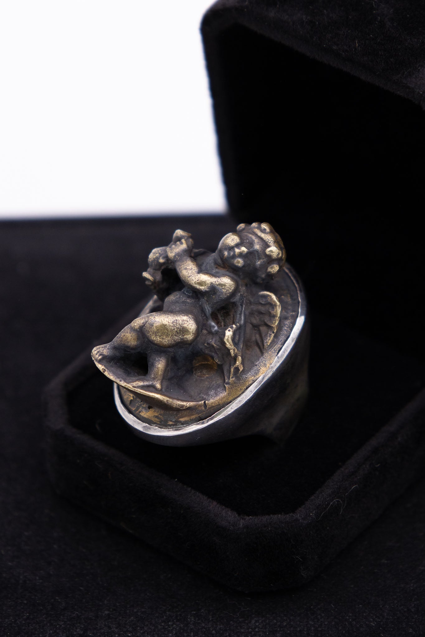 Share Spirit Solid Silver Cherub Ring