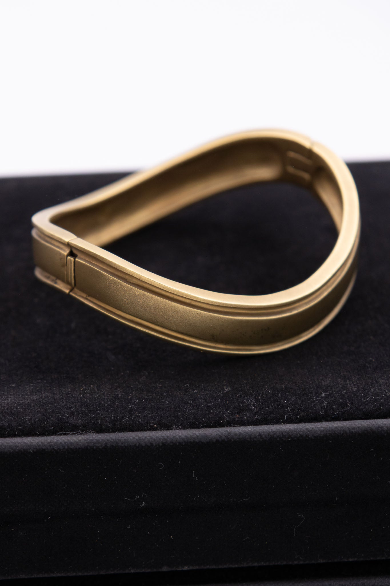 Vintage French 18K Solid Gold Hinged Bracelet