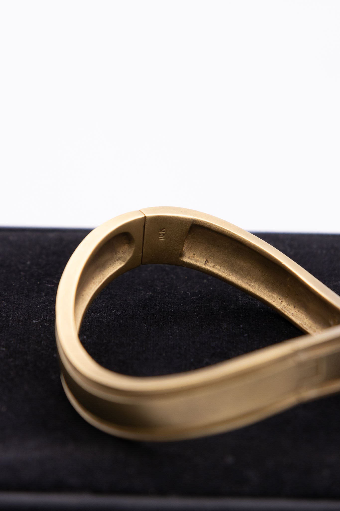 Vintage French 18K Solid Gold Hinged Bracelet