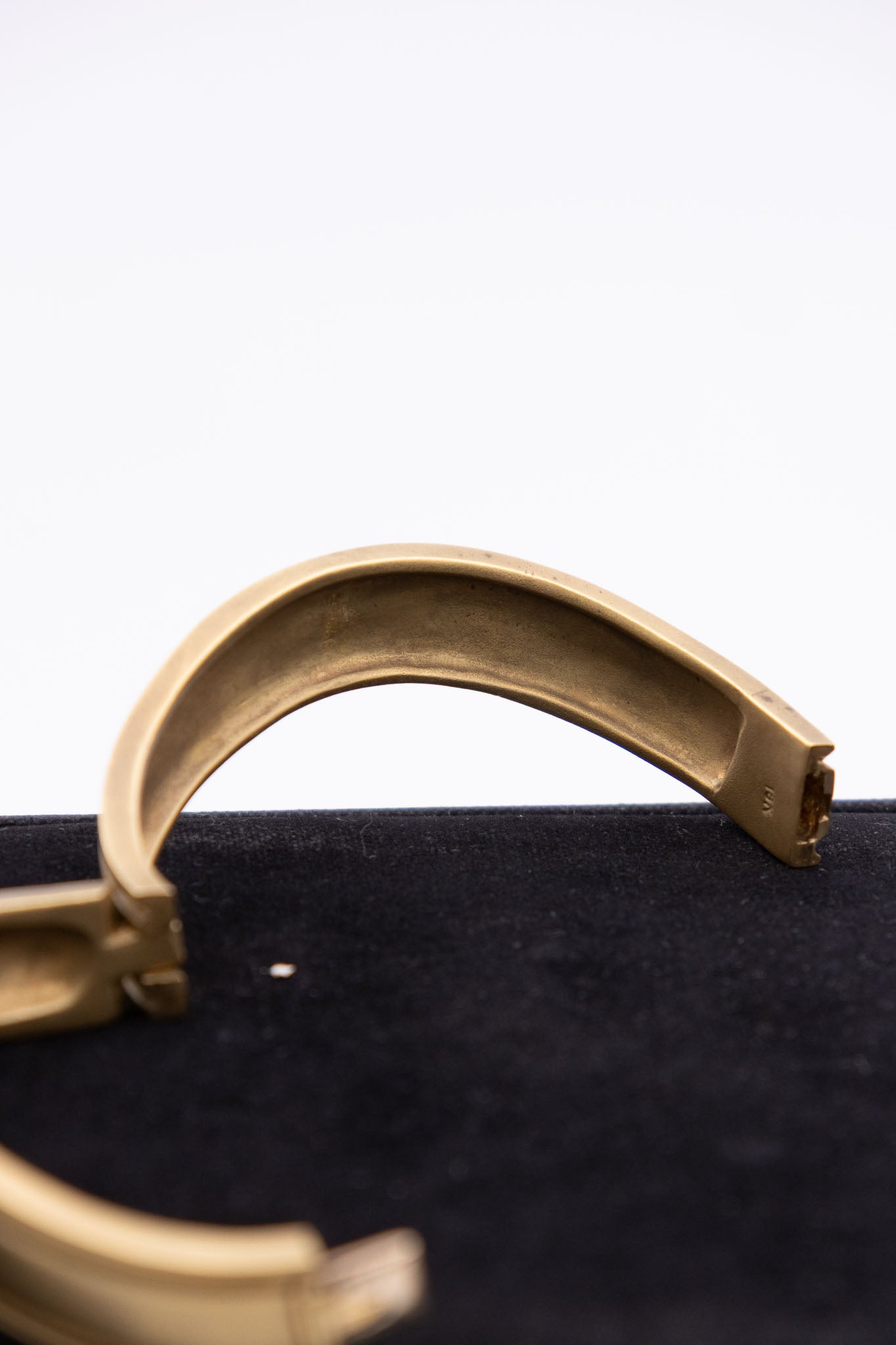 Vintage French 18K Solid Gold Hinged Bracelet