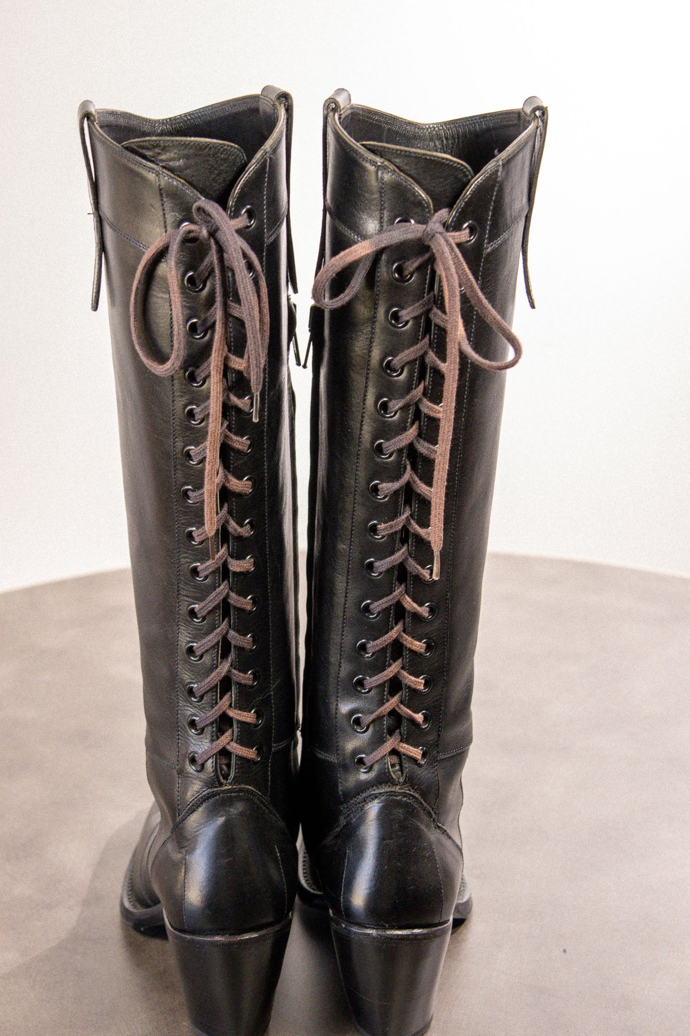 Gianni Barbato Danzica Lace-Up Leather Boot FT24 — Faded Black