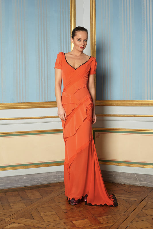 Foddis Sevilla Long Dress - Orange