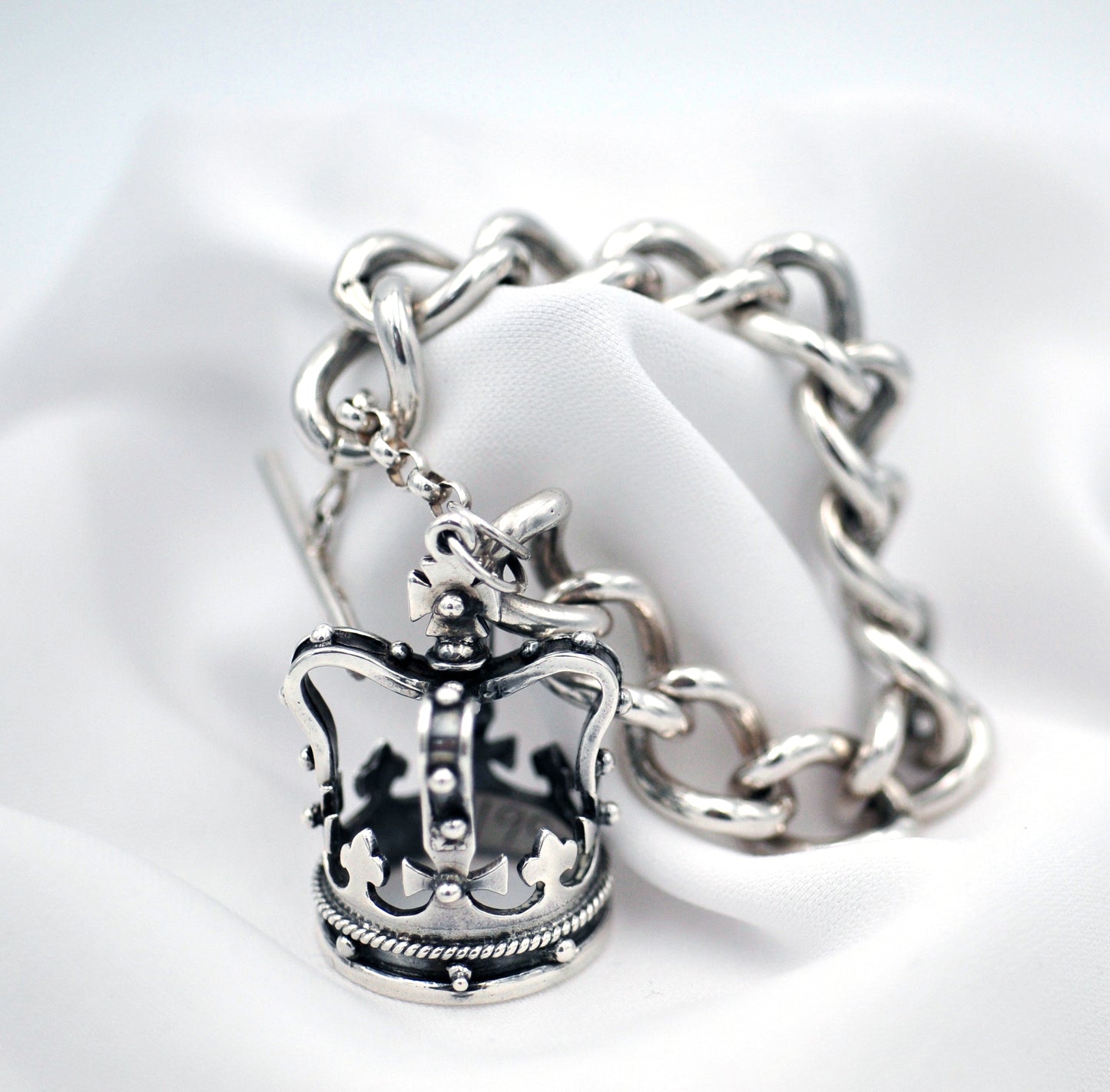 Vivienne Westwood Solid Sterling Silver Crown Bracelet