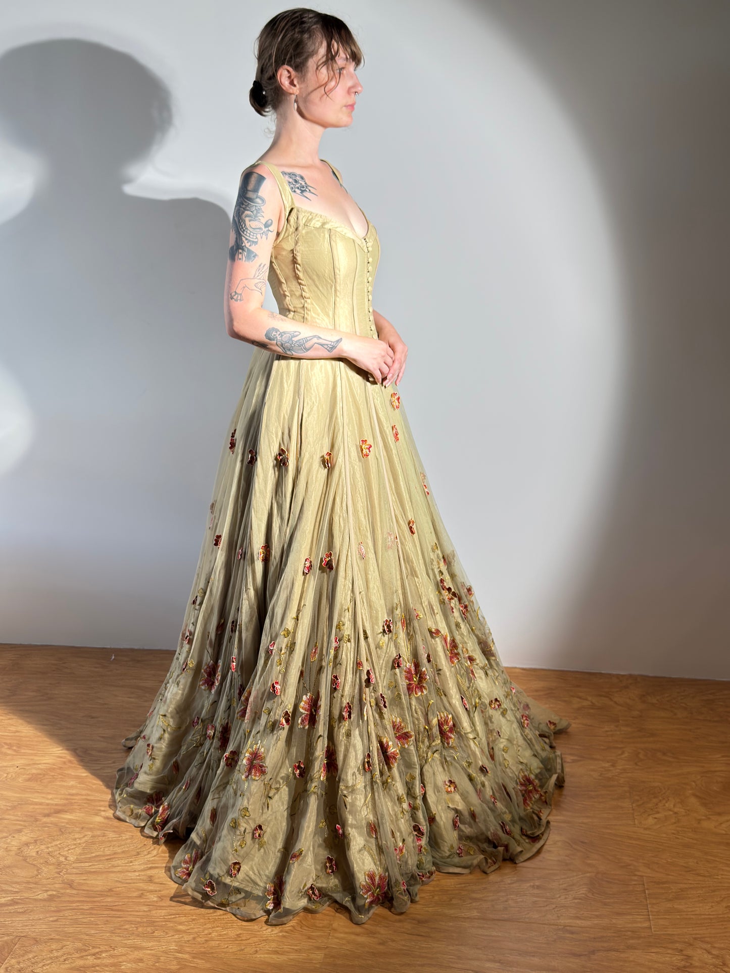 Kaat Tilley Horus Dress Embroidered - Olive