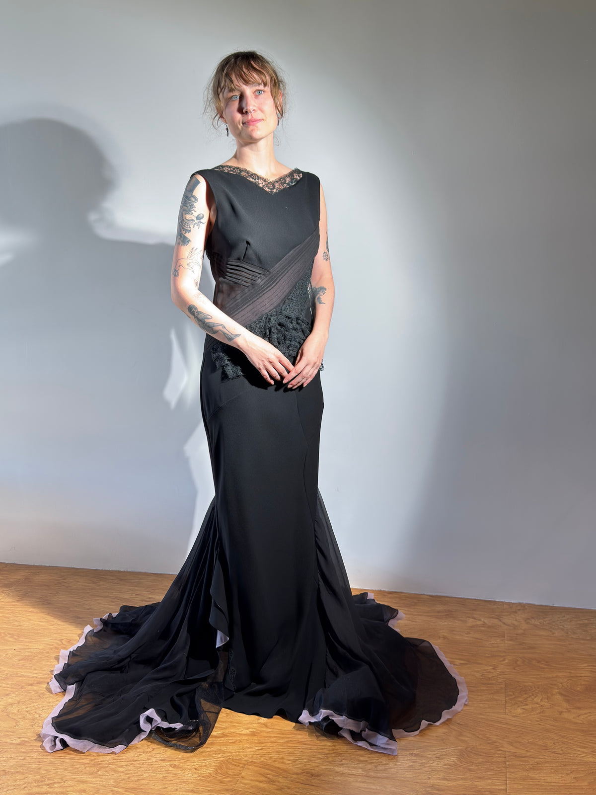 Foddis Cecily Silk Georgette Dress — Black / Cady