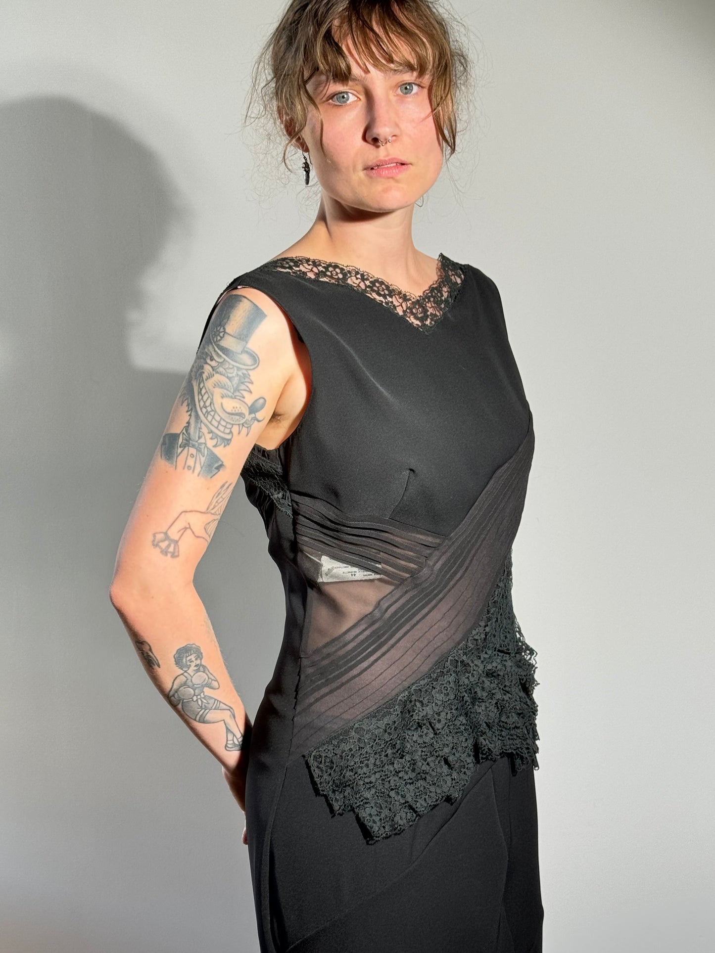 Foddis Cecily Silk Georgette Dress - Black / Cady