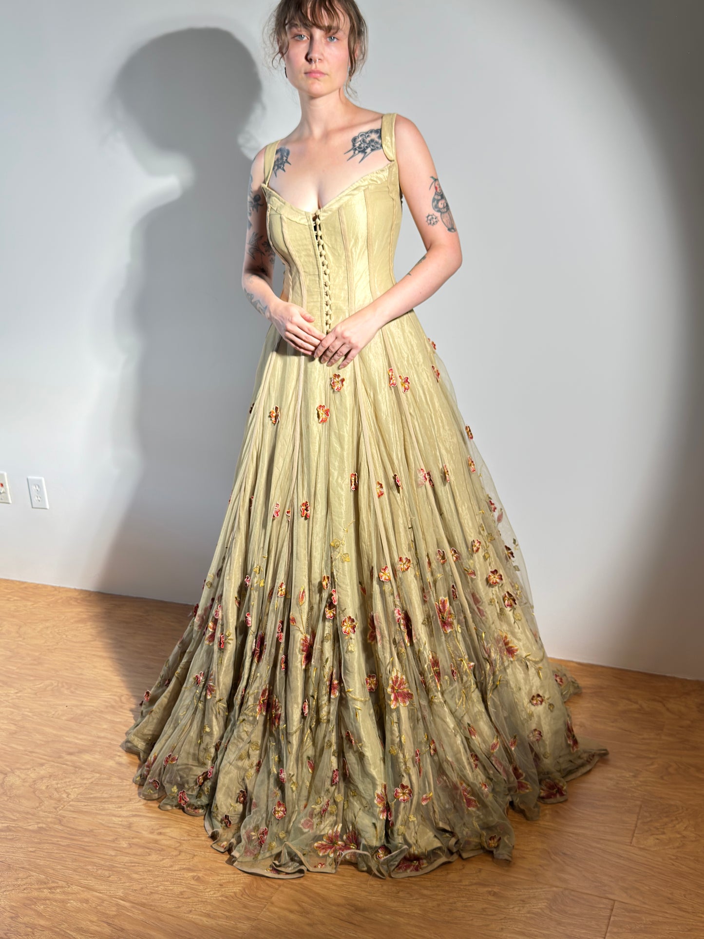 Kaat Tilley Horus Dress Embroidered - Olive