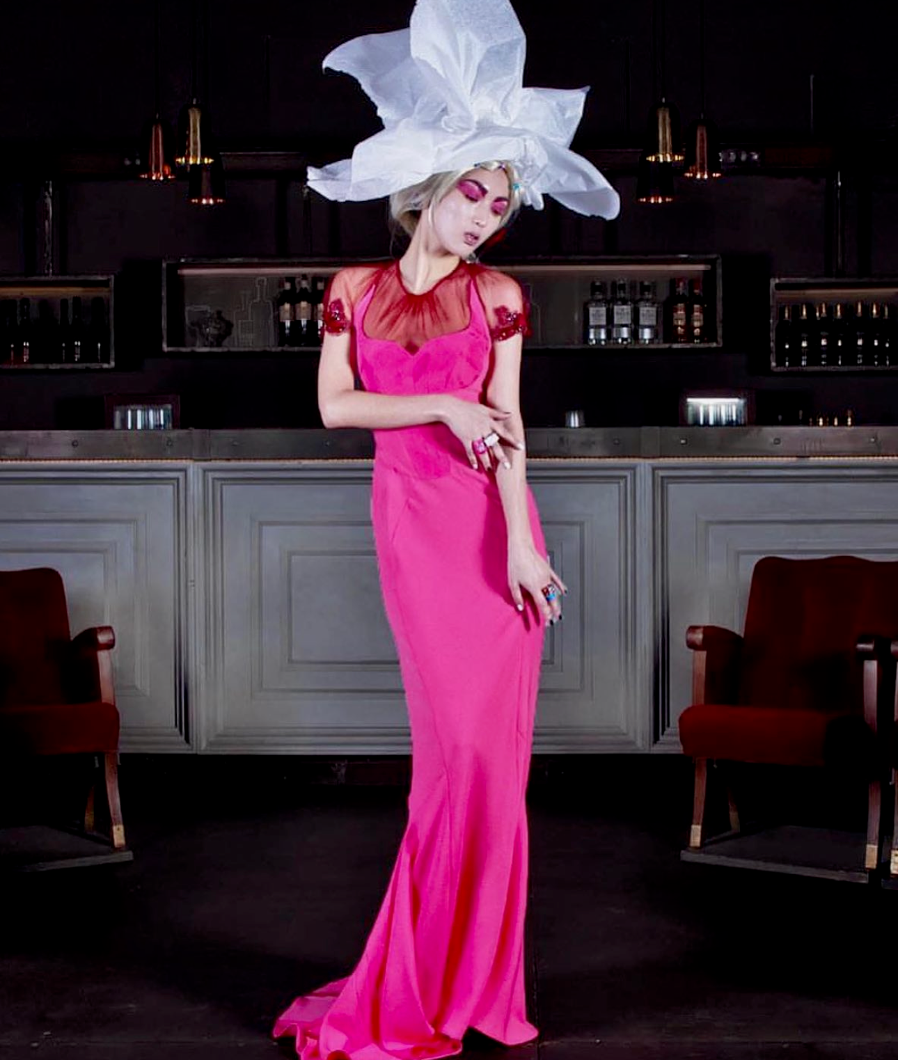 Foddis Ispahan Long Silk Dress - Pink