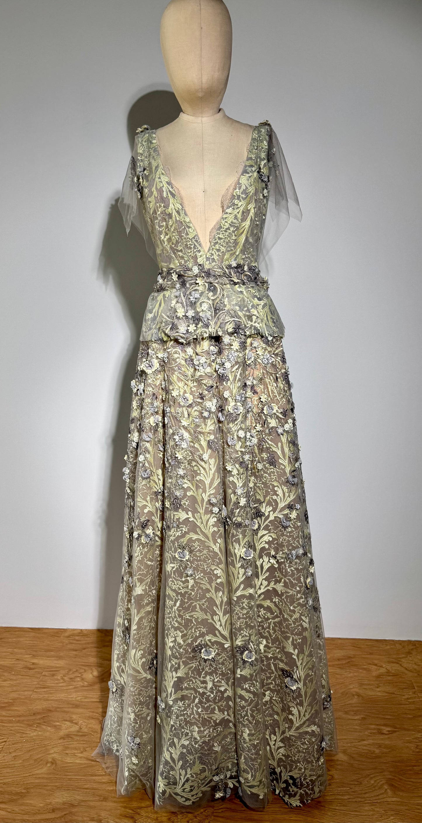 Yolan Kris A Line Floral - Yellow / Blue