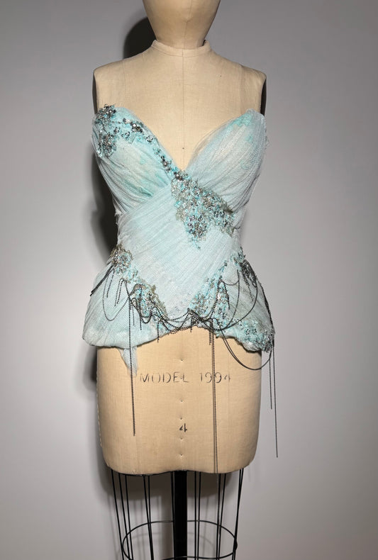 Trash Couture Napoleon's Mistress Top - Baroque Island Turqoise
